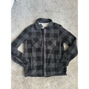 Hurley Polar Fleece Bonded Snap Up Jacket Shacket Men’s Size Small Gray New